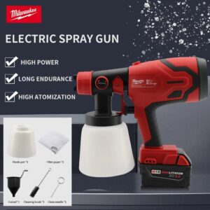Milwaukee M18 Cordless Electric Spray Gun - High Power, Long Endurance, High Atomization
